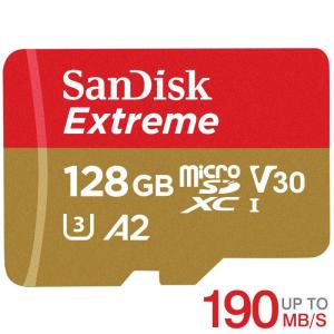 microSDXCカード 128GB SanDisk Extreme V30 A2 R:190MB/s W:90MB/s