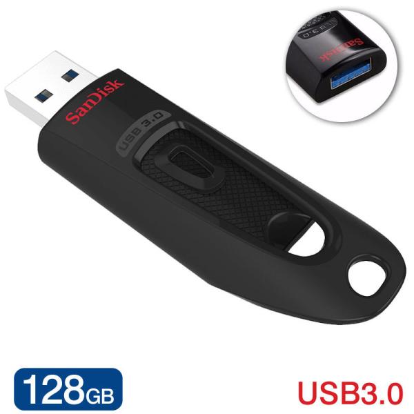 USBメモリ 128GB サンディスク Sandisk ULTRA USB3.0 高速 100MB/...