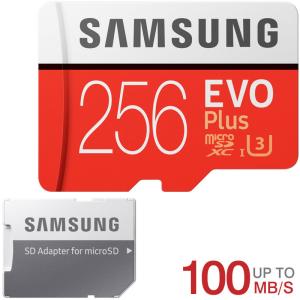 マイクロsdカード microSDXC 256GB Samsung サムスン EVO Plus EVO+ R:100MB/s W:90MB/s UHS-I U3 Class10 SD変換アダプター付 MB-MC256HA/CN海外パッケージ｜jnh