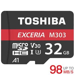 microSDHC 32GB 東芝 TOSHIBA 超高速UHS-I U3 V30 R:98MB/s W:65MB/s アプリ最適化A1 4K対応 THN-M303R0320C4海外パッケージ品