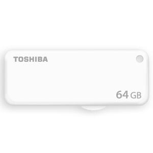 TOSHIBA 東芝 USBメモリー 64GB 【翌日配達】TransMemory USB2.0対応 U203 スライド式 ホワイト 海外パッケージ