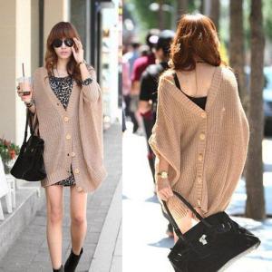 ドルマン袖ニットカーディガン　新作