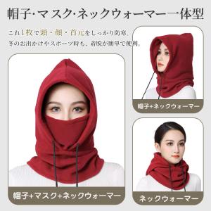 防風・防寒 フリース フェイスマスク一体型ネッ...の詳細画像1