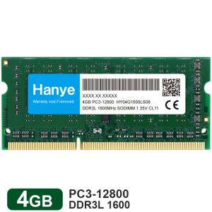 ノートPC用メモリ Hanye 4GB DDR3L 1600 SODIMM PC3 12800 CL11 低電圧1.35v HY04G1600LS08【5年保証】 翌日配達・ネコポス送料無料