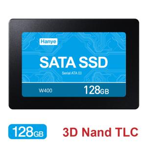 ポイント2倍 Hanye製 SSD 128GB 内蔵型 2.5インチ SATAIII 6Gb/s R:520MB/s アルミ製筐体 3D TLC W400 国内3年保証 翌日配達・ネコポス送料無料