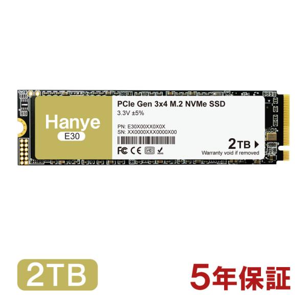 Hanye PCIe NVMe M.2 2280 SSD 2TB 3D NAND TLC R:340...