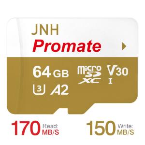 ポイント2倍 microSDXCカード 64GB R:170MB/s W:150MB/s UHS-I DDR200モード U3 V30 4K Ultra HD A2 JNH Promate 5年保証 Nintendo Switch/GoPro動作確認済