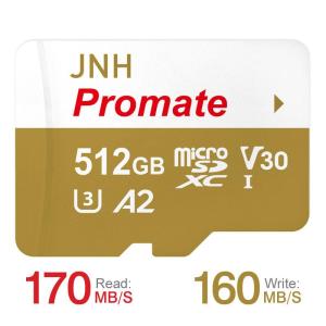 microSDXCカード 512GB R:170MB/s W:160MB/s UHS-I DDR200モード U3 V30 4K Ultra HD A2 JNH Promate 国内正規品 5年保証 翌日配達・ネコポス送料無料｜嘉年華Shop