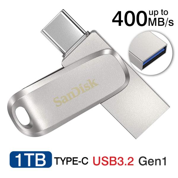 ポイント2倍 USBメモリー 1TB SanDisk USB3.2 Gen1-A/Type-C 両コ...