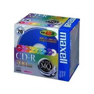 maxell データ用 CD-R 700MB 48倍速対応 カラーミックス 20枚 5mmケース入 ...