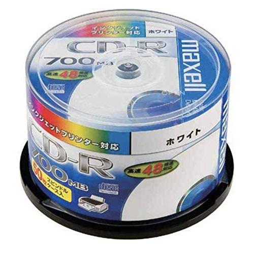 maxell データ用 CD-R 700MB 48倍速対応 インクジェットプリンタ対応ホワイト50枚...