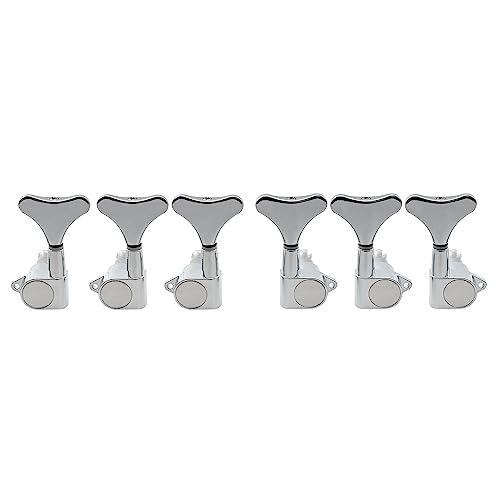 Musiclily Basic L3+R3 ベースペグ 糸巻き 5/6弦エレキベース用、クローム