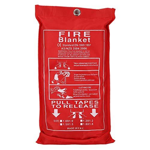 ファイヤーブランケット不燃性グラスファイバー緊急ファイヤーブランケット頑丈なソフトケースデザインキッ...