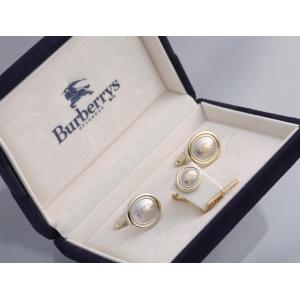 S5827M 美品 バーバリー 騎士ロゴ シルバー＆ゴールドカラー