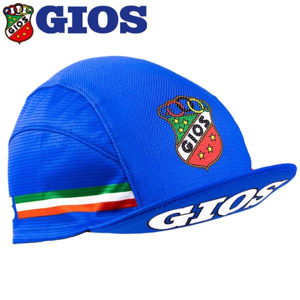 GIOS レーサーキャップF GB | ジオス ブルー 帽子 浅め 青 フリーサイズ 自転車 かっこ...