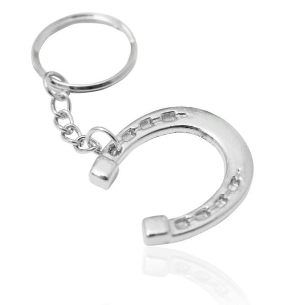 キーホルダー（銀 馬蹄型） 馬具キーリング アクセサリー Pony＆Me 乗馬