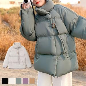 ダウン ジャケット アウター 長袖 ポケット ベルト ミディアム丈 無地 韓国ファッション JOCOSA 8376｜jocosa