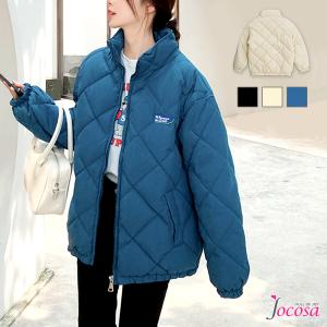 ダウン アウター ブルゾン ダウンジャケット キルティング コート ブラック アイボリー ブルー S M L JOCOSA 8394｜jocosa