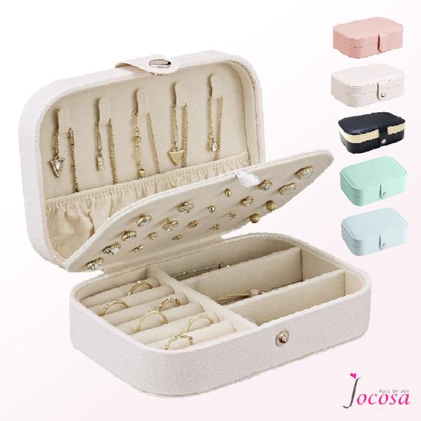 ジュエリーボックス アクセサリーケース ピンク ホワイト 白 ネイビー ミントグリーン 緑 ライトブ...