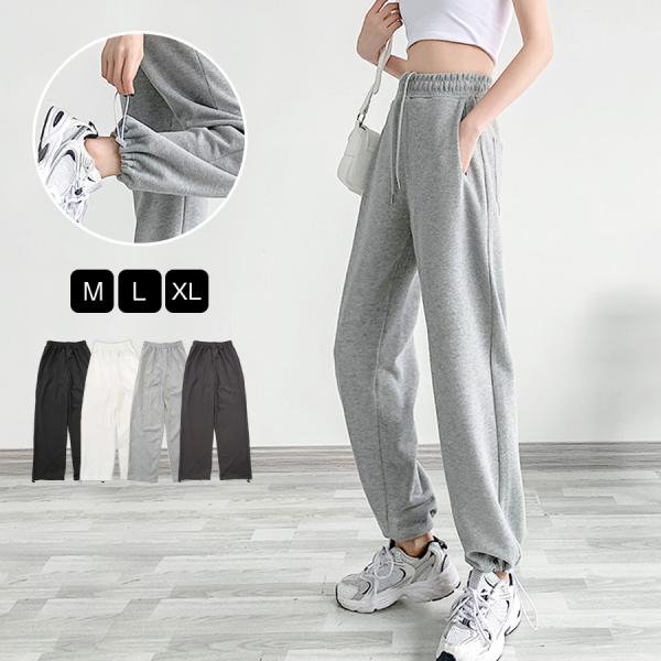 ジョガーパンツ 薄手 ワイドパンツ カジュアル ストリート ルームウェア 春 夏 秋 ブラック ホワ...