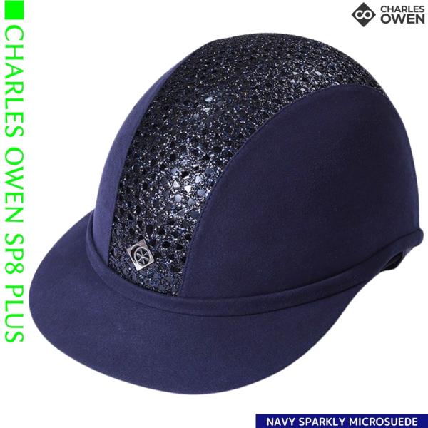 乗馬 ヘルメット CHARLES OWEN SP8プラス ネイビースパークリー マイクロスエード 乗...
