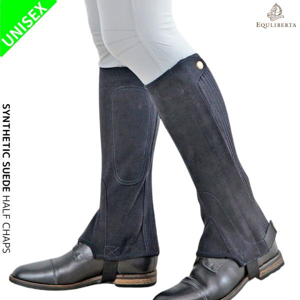 乗馬 チャップス ゲートル EQULIBERTA 合皮スエードハーフチャップス 乗馬用品 馬具