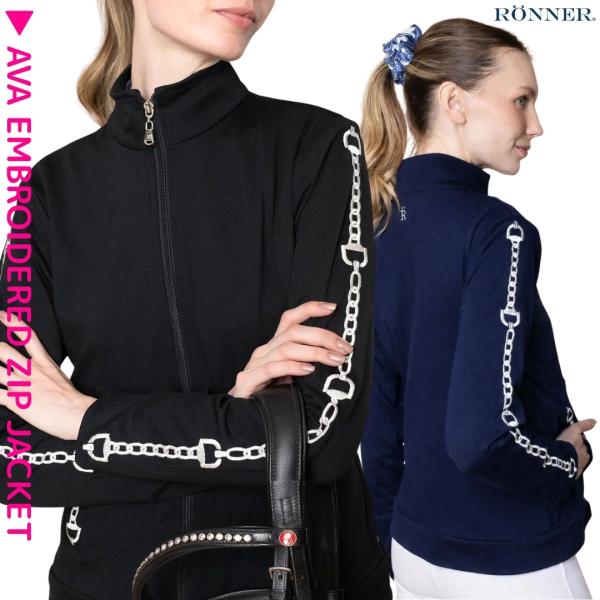 乗馬 ジャケット ブルゾン RONNER エヴァ エンブロイダリー ジップ ジャケット レディース ...