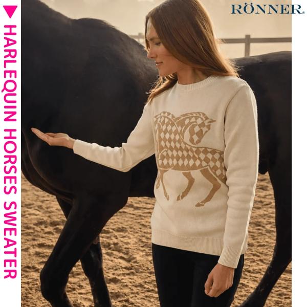 乗馬 ニット セーター RONNER ハーレクイン ホース コットンニット レディース 乗馬用品 馬...