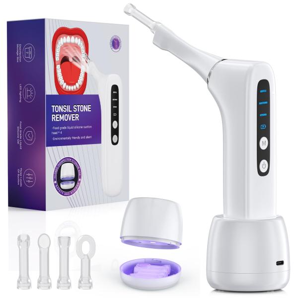 臭い玉除去 臭い玉取り 匂い玉除去 自宅 膿栓を除去 扁桃腺石 扁桃石除去ツール USB充電式 3モ...