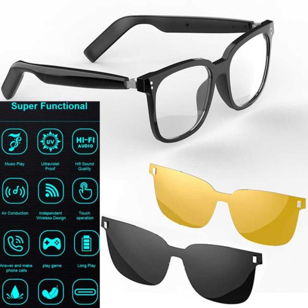 オーディオグラス Bluetooth5.4 音声制御 ステレオマイク &amp; スピーカー内蔵 スマートメ...