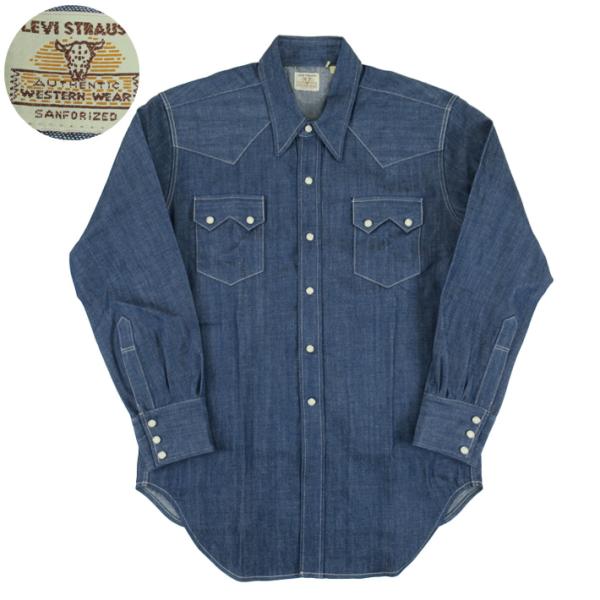 LVC ショートホーン デニム ウエスタンシャツ LEVI&apos;S SHORTHORN SAWTOOTH...