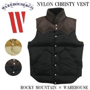 WAREHOUSE/ウエアハウス ダウンベスト NYLON CHRISTY VEST ROCKY MOUNTAIN × WAREHOUSE｜joenet