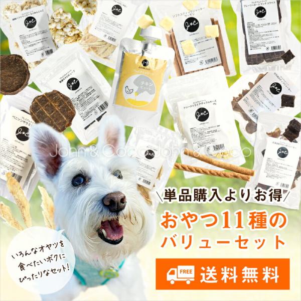 「送料無料」Ｊ＆Ｃ オヤツバリューパック 11種セット 犬 トリーツ ドッグフード ジャーキー ピュ...