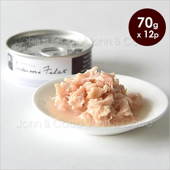 Ｊ＆Ｃ ササミフィレ缶 70g×12個 犬 猫 ウェットフード レトルト 国産