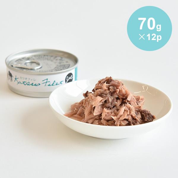 Ｊ＆Ｃ カツオフィレ缶 70g×12個 犬 猫 ウェットフード レトルト 国産