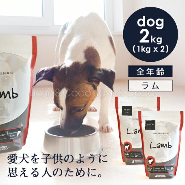 POCHI（ポチ） ザ・ドッグフード ベーシック ラム 1kg×2個 ドライフード 小粒 犬 グレイ...