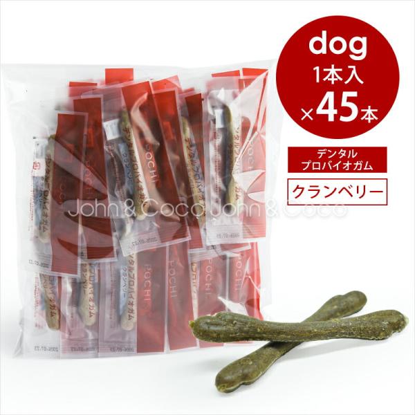 POCHI（ポチ） デンタルプロバイオガム クランベリー 45本入 犬 おやつ 国産 デンタルケア ...