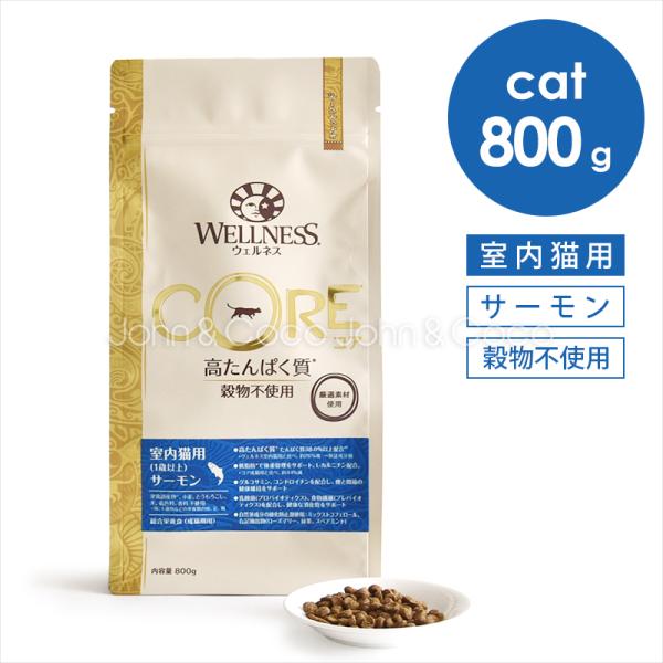 ウェルネス コア 穀物不使用 室内猫用 サーモン 800g キャットフード ドライフード グレインフ...