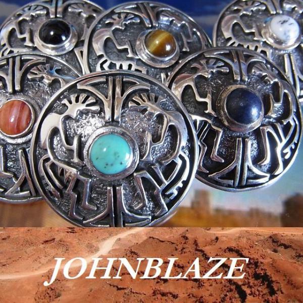 シルバ−925製 コンチョ ネジ式 ネイティブ ココペリ 天然石 パワーストーン セッティング ネジ...