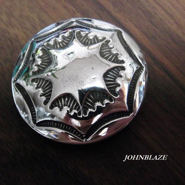 シルバ−925製 コンチョ ネジ式 ネイティブ トライバルスター 星 特大 インディアン ネジ付 ス...