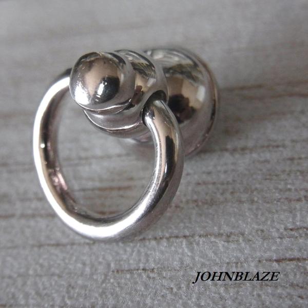 ドロップハンドル ネジ式 真鍮製 ブラス シルバー仕上げ 丸型 2連 回転式 シンプル 丸 ラウンド...