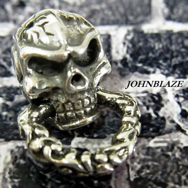 髑髏 スカルデザイン Ｄ型アラベスクリング ドロップハンドル ネジ式 ジョイントパーツ シルバー92...