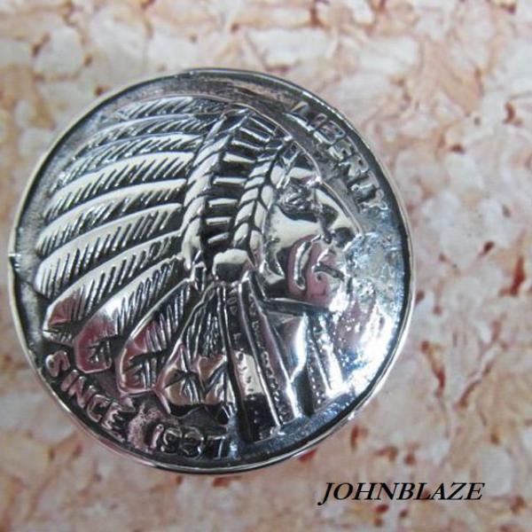 シルバ−925製 コンチョ ネジ式 ネイティブ インディアン 直径25mm ネジ付 スクリューバック...