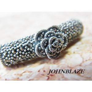 アクセサリー制作 デザインパーツ ロンデル ビーズ マーカサイト 薔薇 シルバー925製