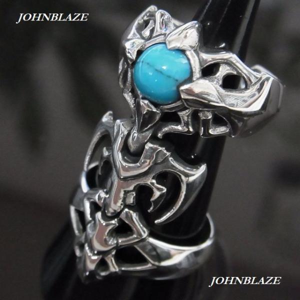 シルバー925製 アーマーリング 超ハード系 天然石 ターコイズ 甲冑 鎧 甲殻 シルバーアクセ メ...