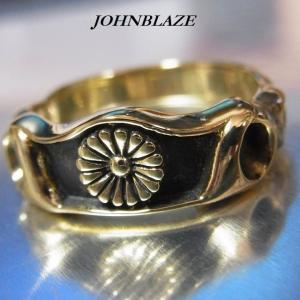 金色 真鍮製 指輪 リング 戦艦船首 菊 菊紋 菊御紋 菊花紋章 愛国 大