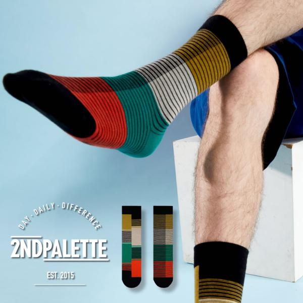 セカンドパレット モーニンググロウ クルーソックス 2nd PALETTE アシンメトリー 靴下 レ...