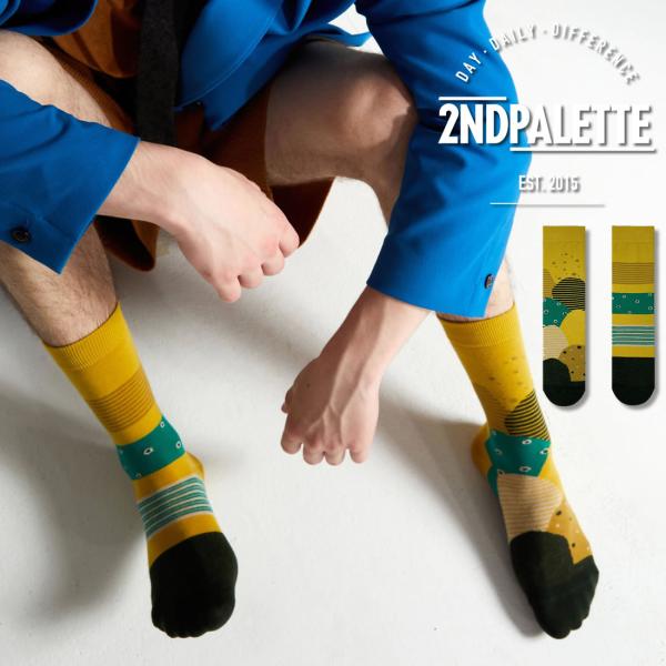 セカンドパレット マスタードヒル クルーソックス 2nd PALETTE アシンメトリー 靴下 レデ...