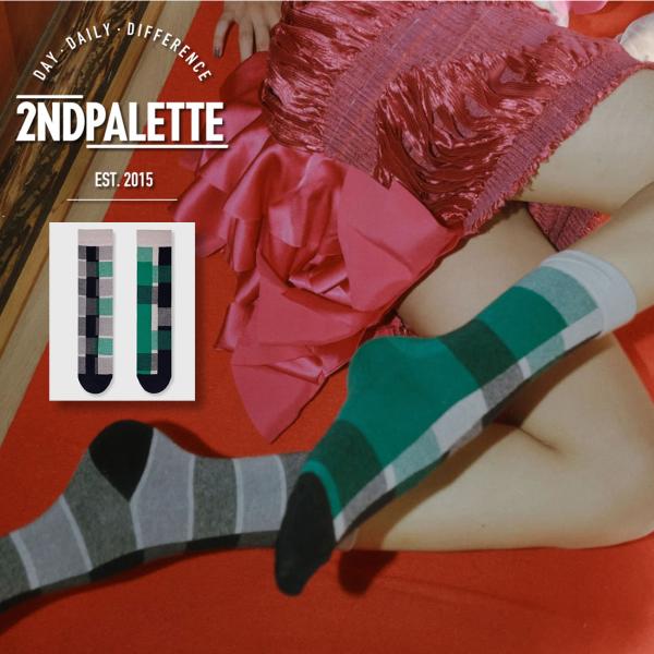 セカンドパレット ドリズル クルーソックス 2nd PALETTE 左右非対称デザインソックス アシ...