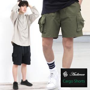 ショートパンツ カーゴパンツ オーディエンス Audience マルチポケット カーゴ ショーツ ワイドパンツ ワーク ミリタリー ロクヨンクロス メンズ ボトムス｜johnbull-jeans